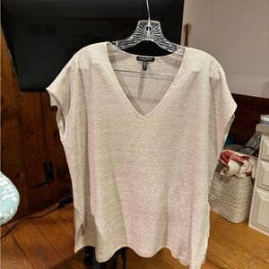 Eileen Fisher tunic top in a cream cotton blend.